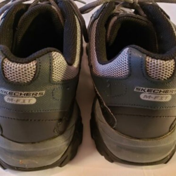 Skechers Athletics M Fit Mens Shoes (50124) Gray Leather & Mesh U.S. Size 10 - Picture 3 of 9